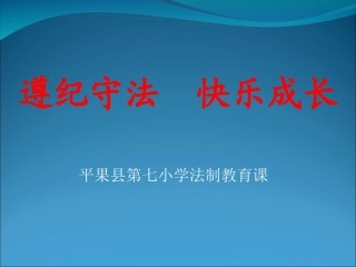 平果县小学法制教育课（遵纪守法快乐成长）