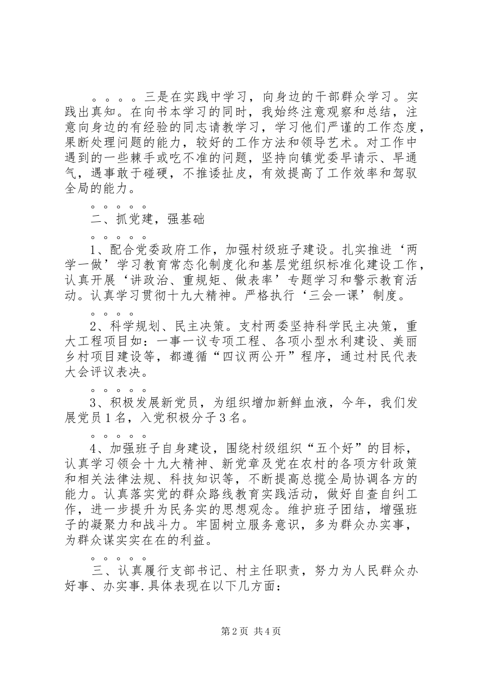 XX年度村党组织书记党建工作述职报告_第2页