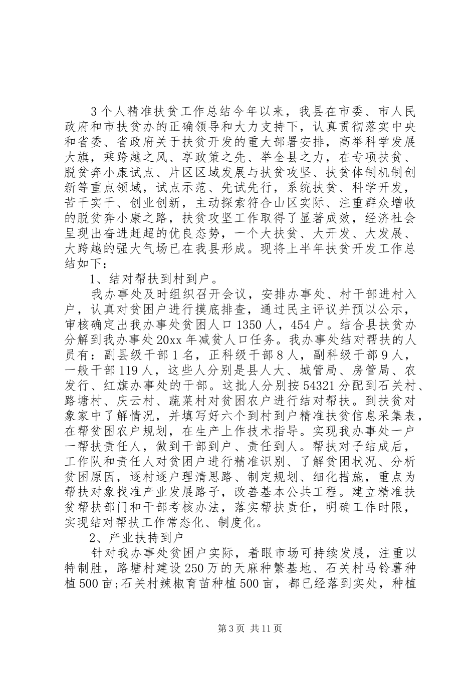 个人精准扶贫述职报告_第3页