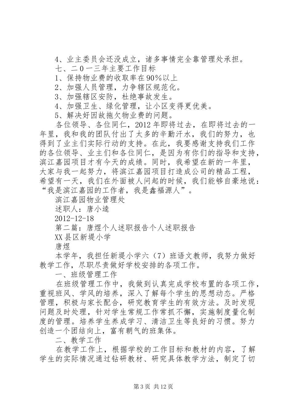 唐个人述职报告_第3页