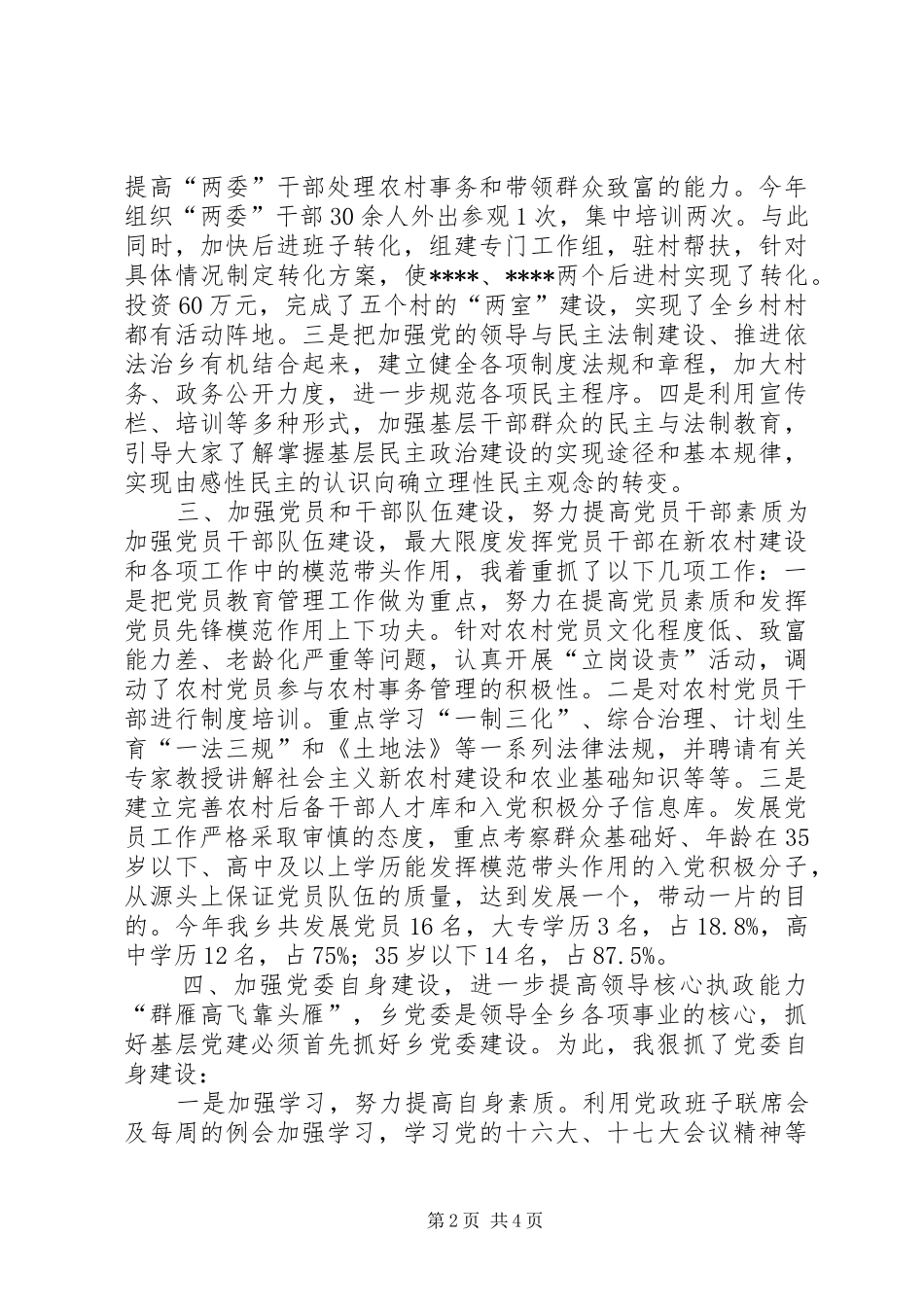 乡村党建述职报告_第2页
