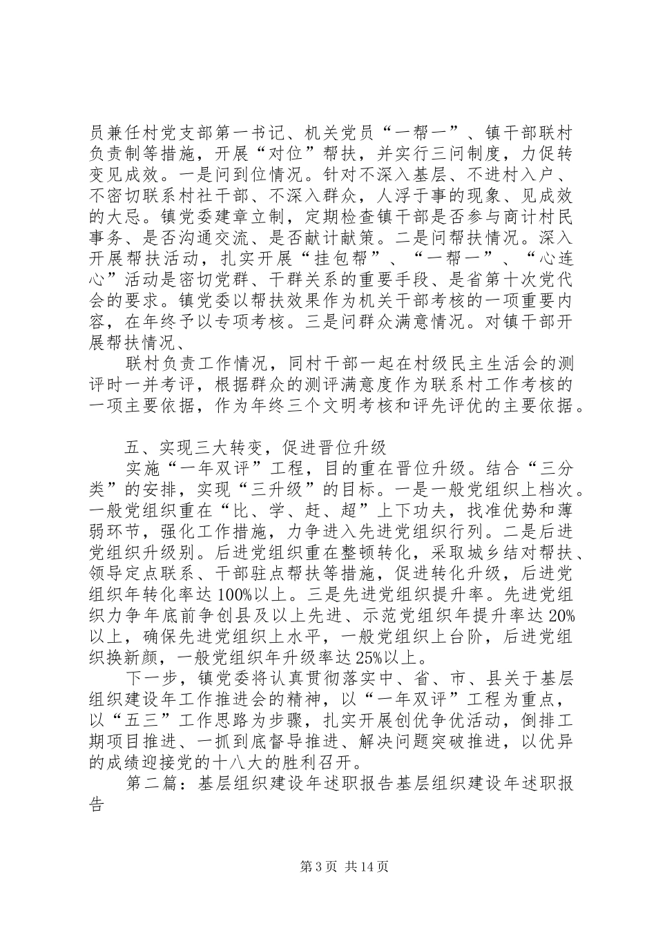 =某某村基层组织建设专题述职报告(精选多篇)_第3页