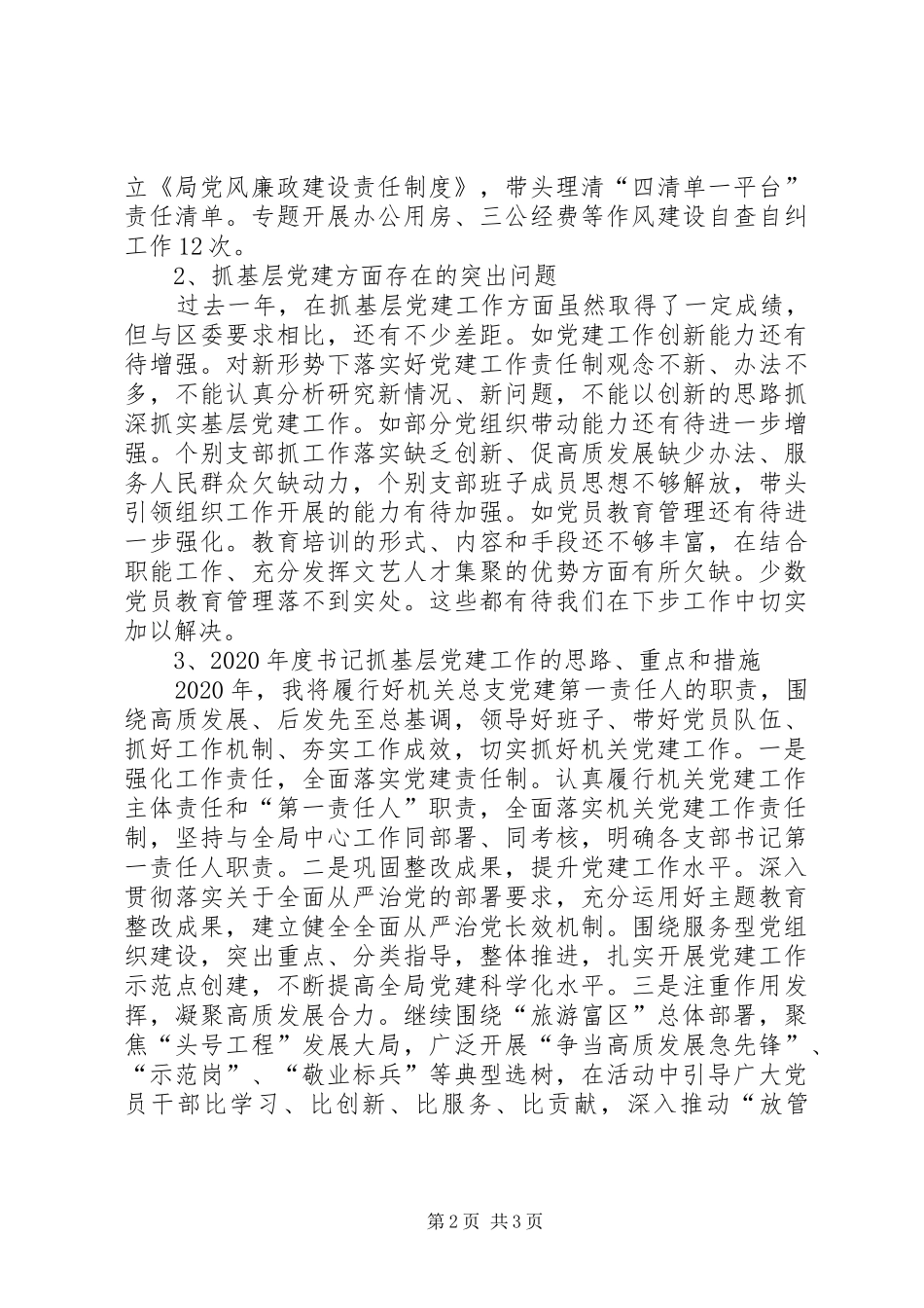 区文体旅游局书记XX年抓基层党建工作述职报告_第2页