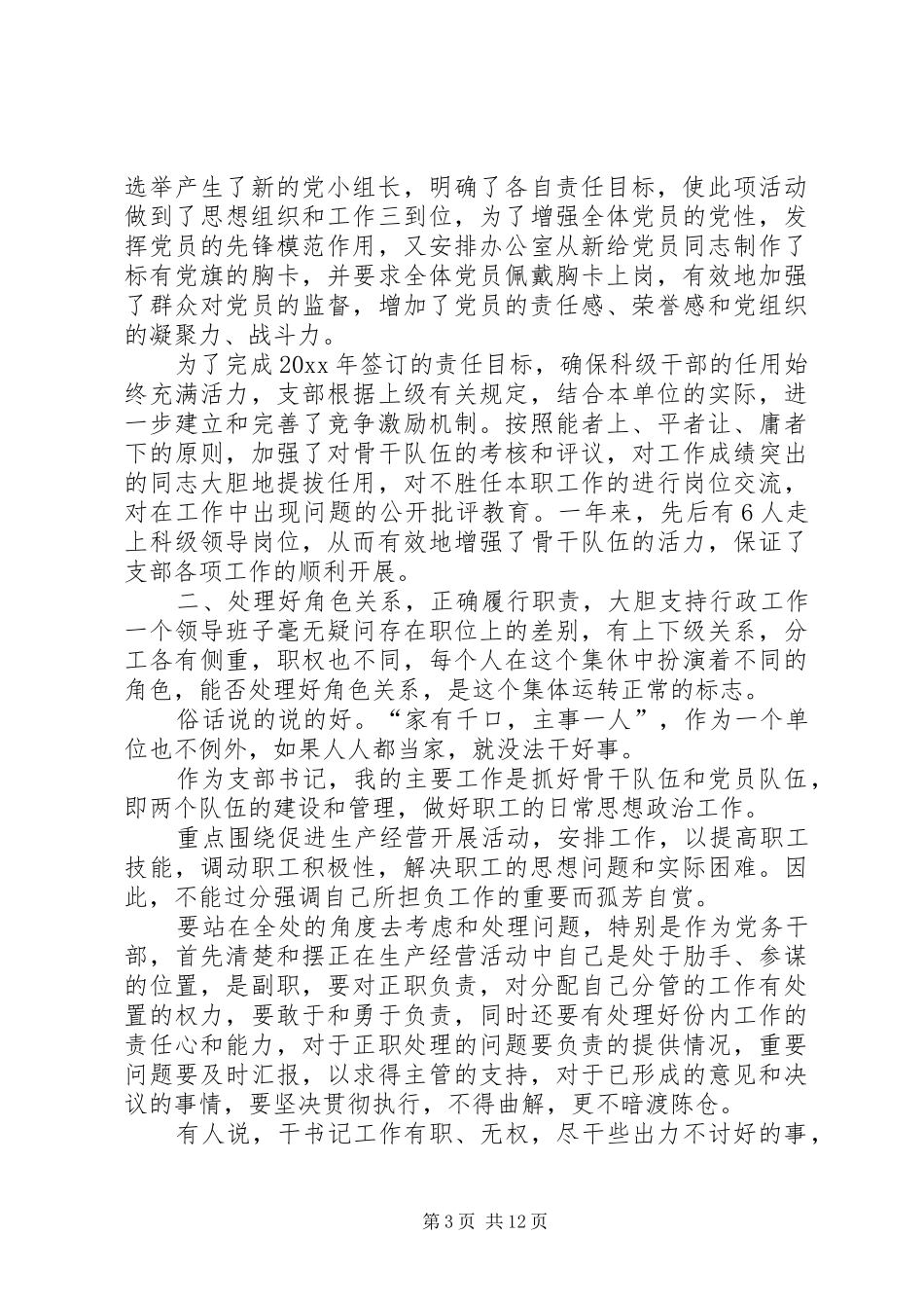 20XX年总支书记述职报告_第3页