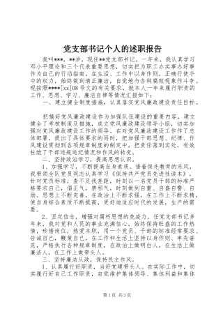 党支部书记个人的述职报告