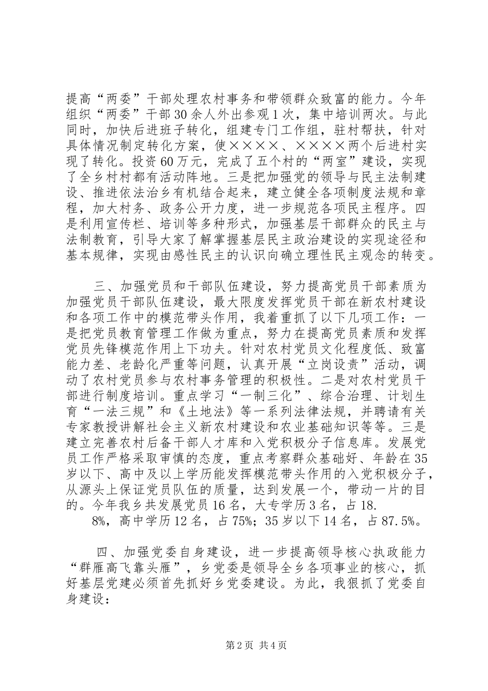 乡党委党建述职报告_第2页