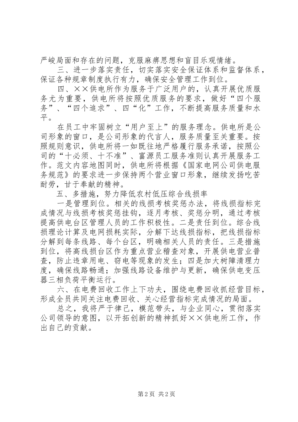 供电所所长工作总结(述职报告)_第2页