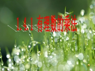 人教版七年级上册有理数的乘法课件