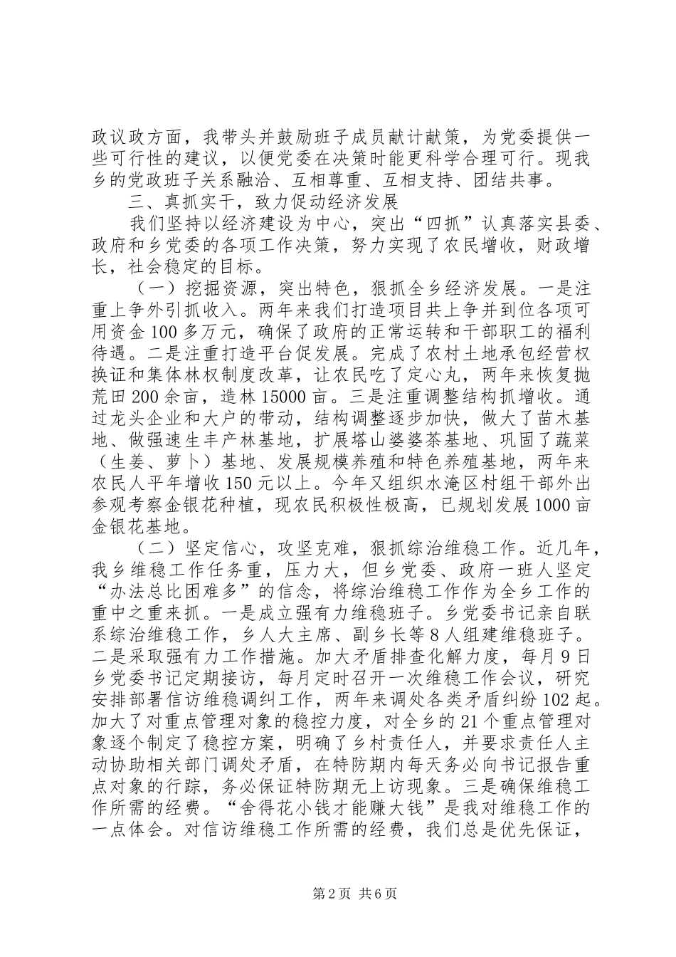 乡长年度个人述职述廉总结_第2页