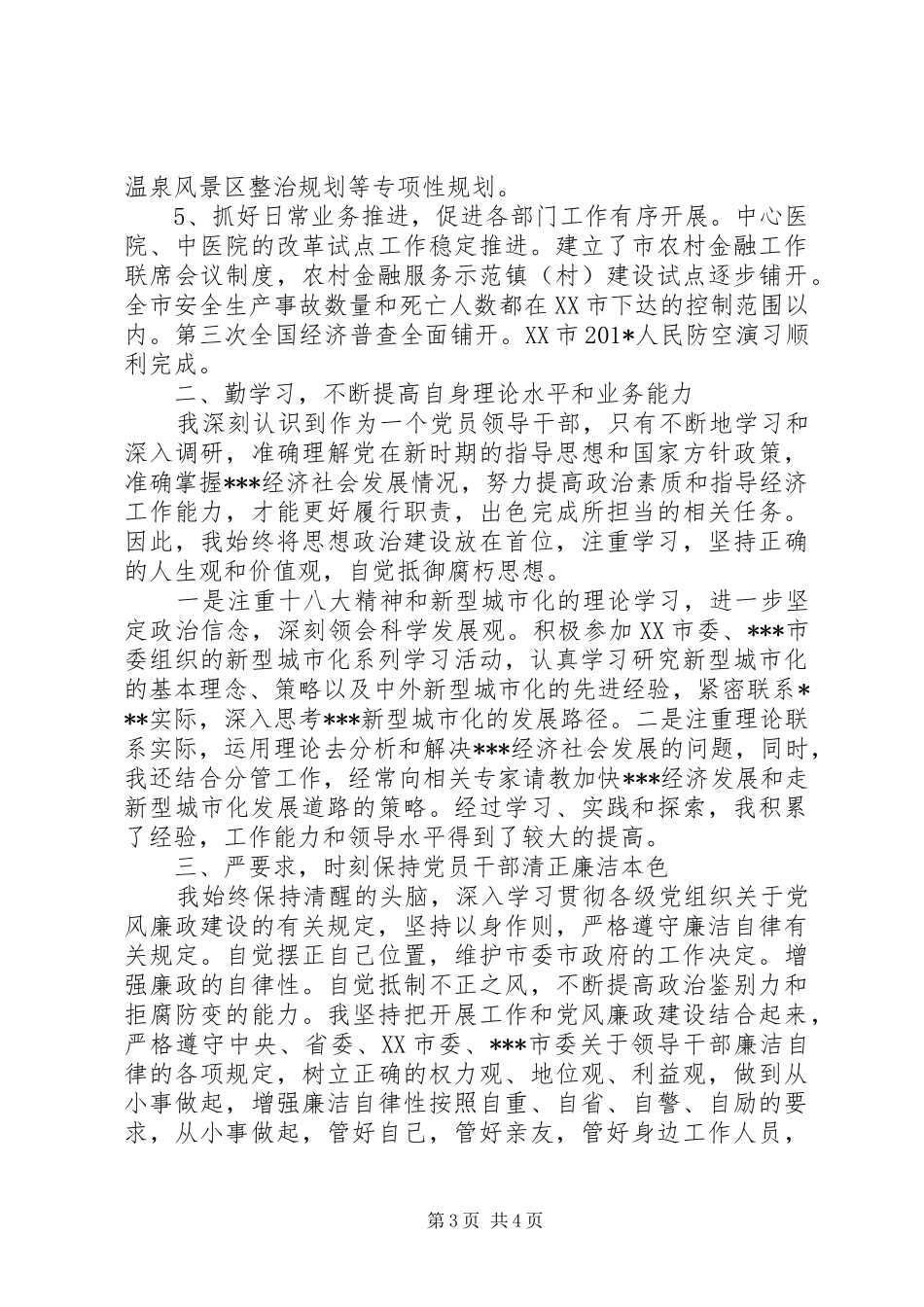 市人民政府常务副市长述职述廉报告_第3页