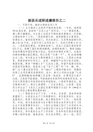副县长述职述廉报告之二