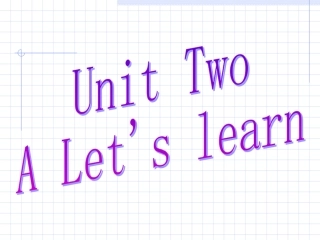 PEP小学英语六年级上册Unit2Alearn