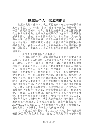 副主任个人年度述职报告