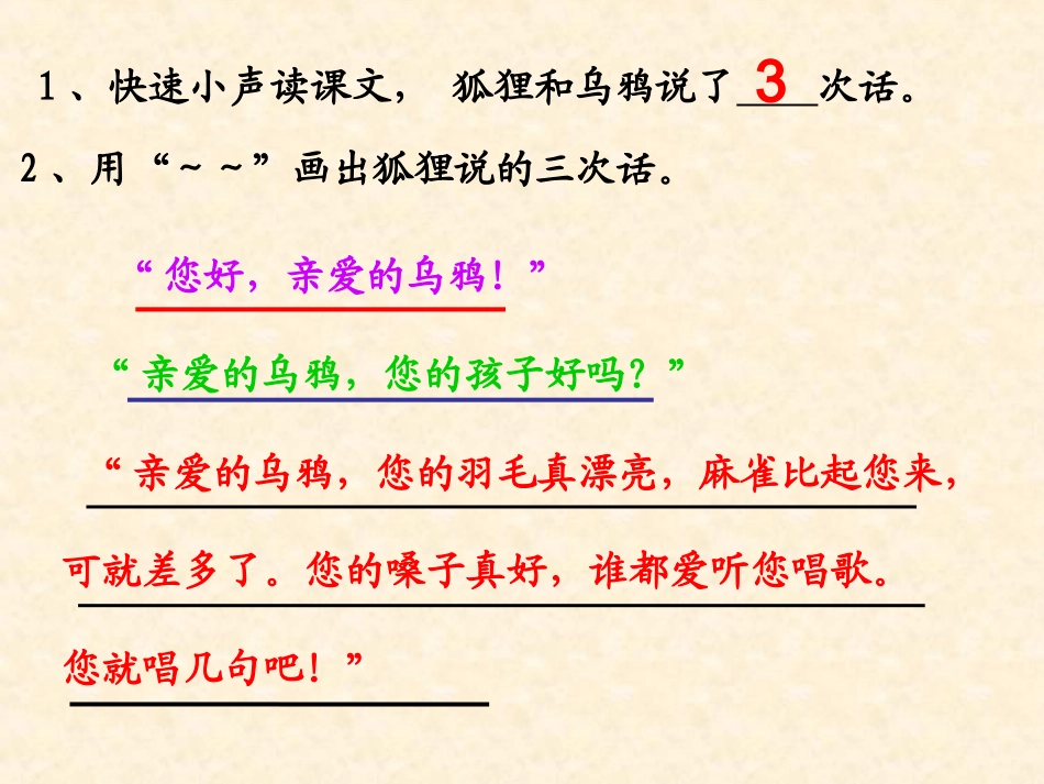 二年级语文上册课件《乌鸦和狐狸》_第2页