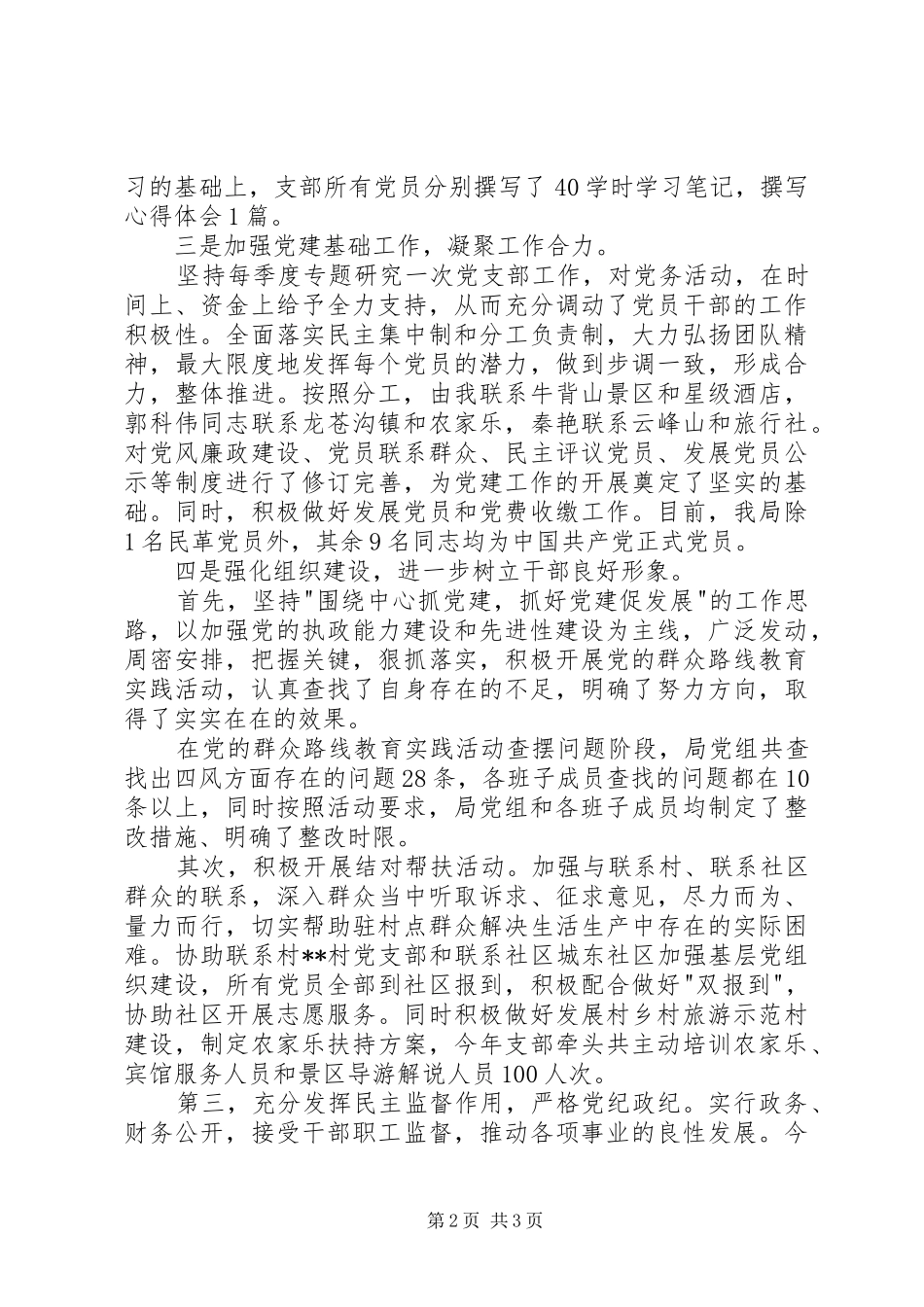 旅游局党建20XX年述职报告-党建述职报告20XX年最新_第2页