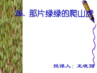 人教版小学四年级语文那片绿绿的爬山虎