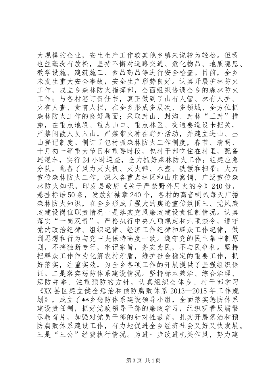 乡党委副书记述职述廉报告_第3页