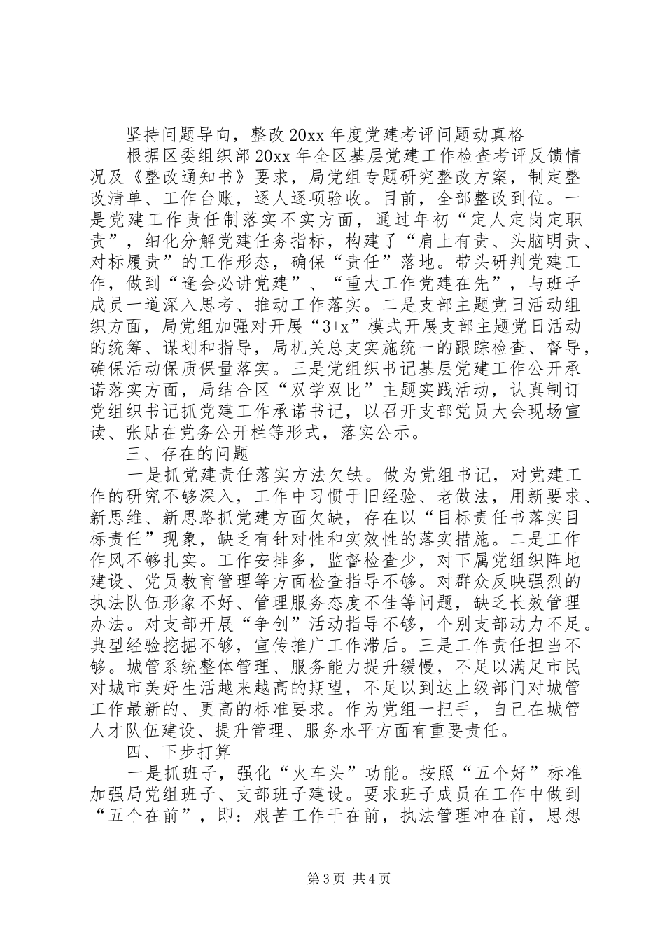 XX年区城管局党组书记抓基层党建工作述职报告_第3页