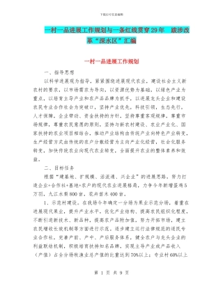 一村一品发展工作规划与一条红线贯穿29年