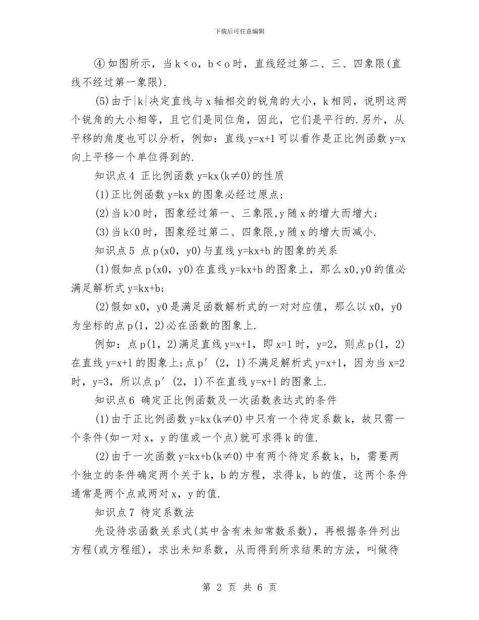 一次函数知识点总结与一篇精彩的爱国主义演讲稿汇编_第2页