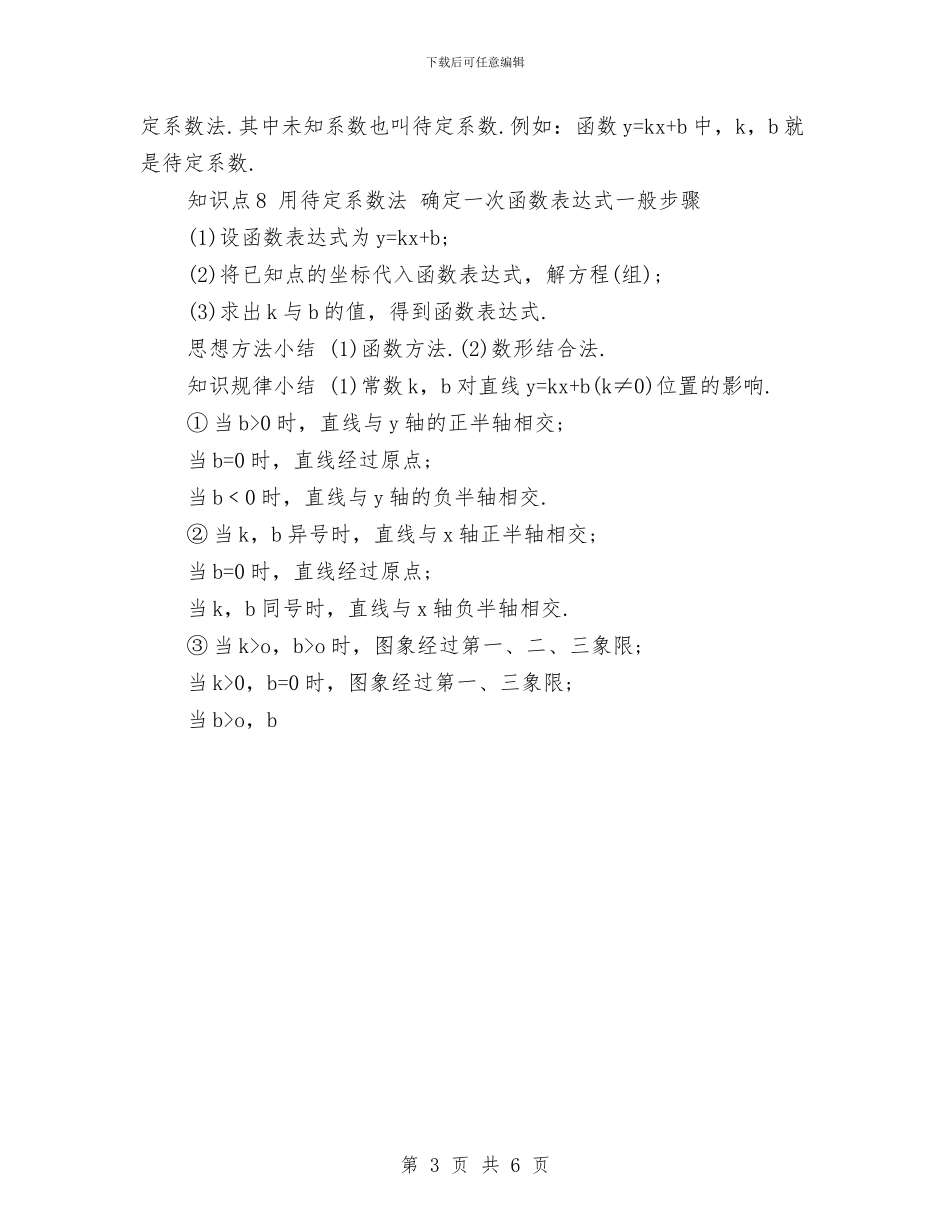 一次函数知识点总结与一篇精彩的爱国主义演讲稿汇编_第3页