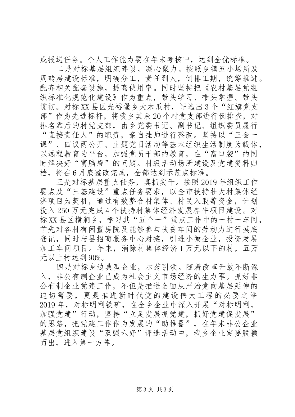 乡镇组织委员“对标一流”述职报告_第3页