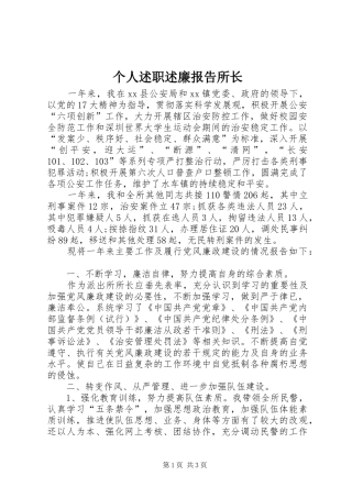 个人述职述廉报告所长