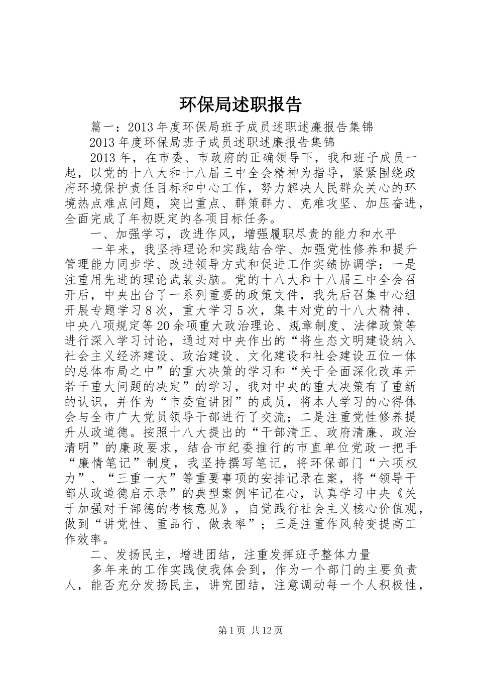 环保局述职报告_第1页