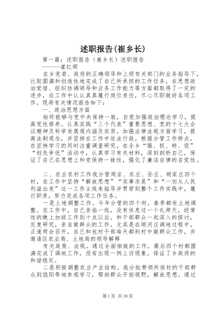 述职报告(崔乡长)