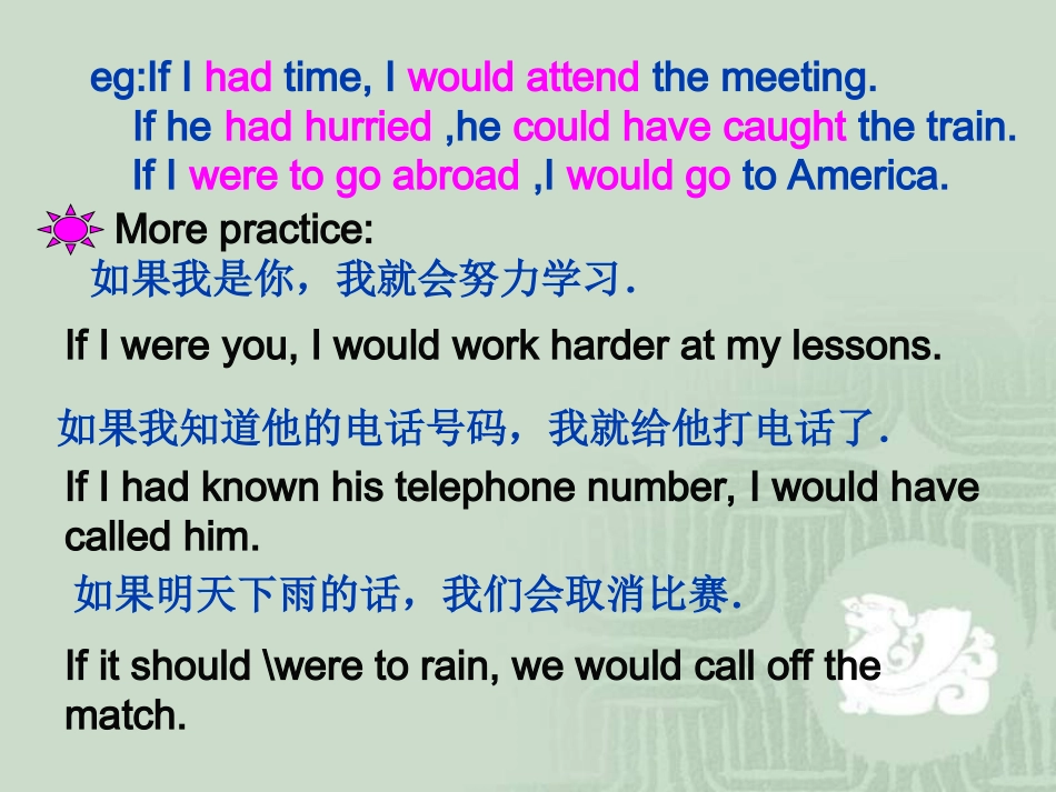 英语课件高三英语上册unit7虚拟语气_第3页