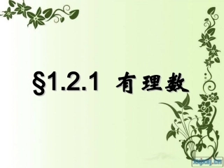 人教版七年级上册121有理数的分类