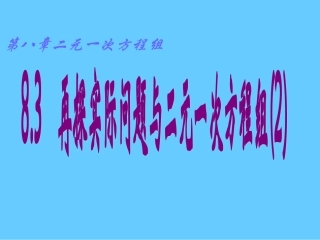 实际问题与二元一次方程组（2） (3)