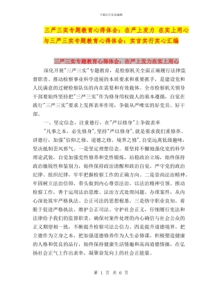 三严三实专题教育心得体会：在严上发力
