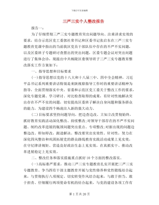 三严三实个人整改报告