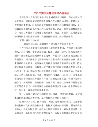 三严三实作风建设学习心得体会