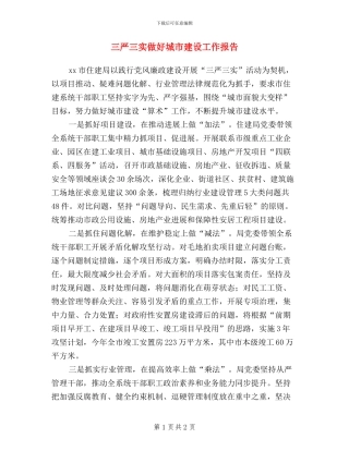 三严三实做好城市建设工作报告