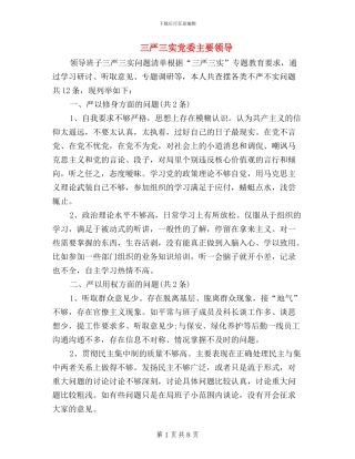 三严三实党委主要领导