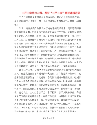 三严三实学习心得：践行“三严三实”-增进逾越发展