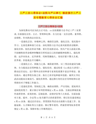 三严三实心得体会+法院与严以律己