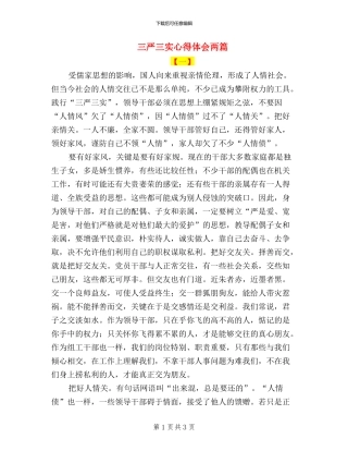 三严三实心得体会两篇