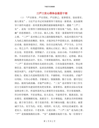 三严三实心得体会基层干部