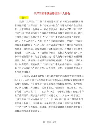 三严三实忠诚干净担当个人体会