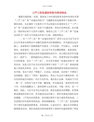 三严三实忠诚干净担当培训体会