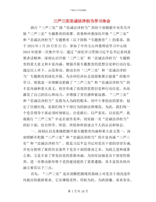 三严三实忠诚干净担当学习体会