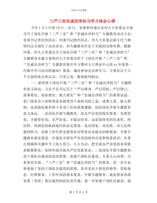 三严三实忠诚干净担当学习体会心得