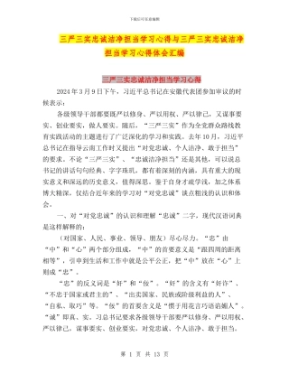 三严三实忠诚干净担当学习心得与三严三实忠诚干净担当学习心得体会汇编