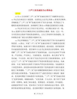 三严三实忠诚担当心得体会