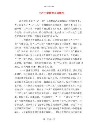 三严三实教育开展情况