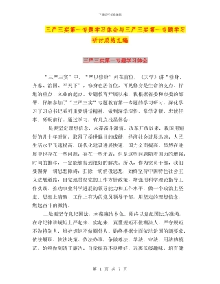 三严三实第一专题学习体会与三严三实第一专题学习研讨总结汇编