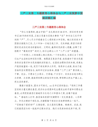 三严三实第二专题教育心得体会与三严三实筑梦中国演讲稿汇编